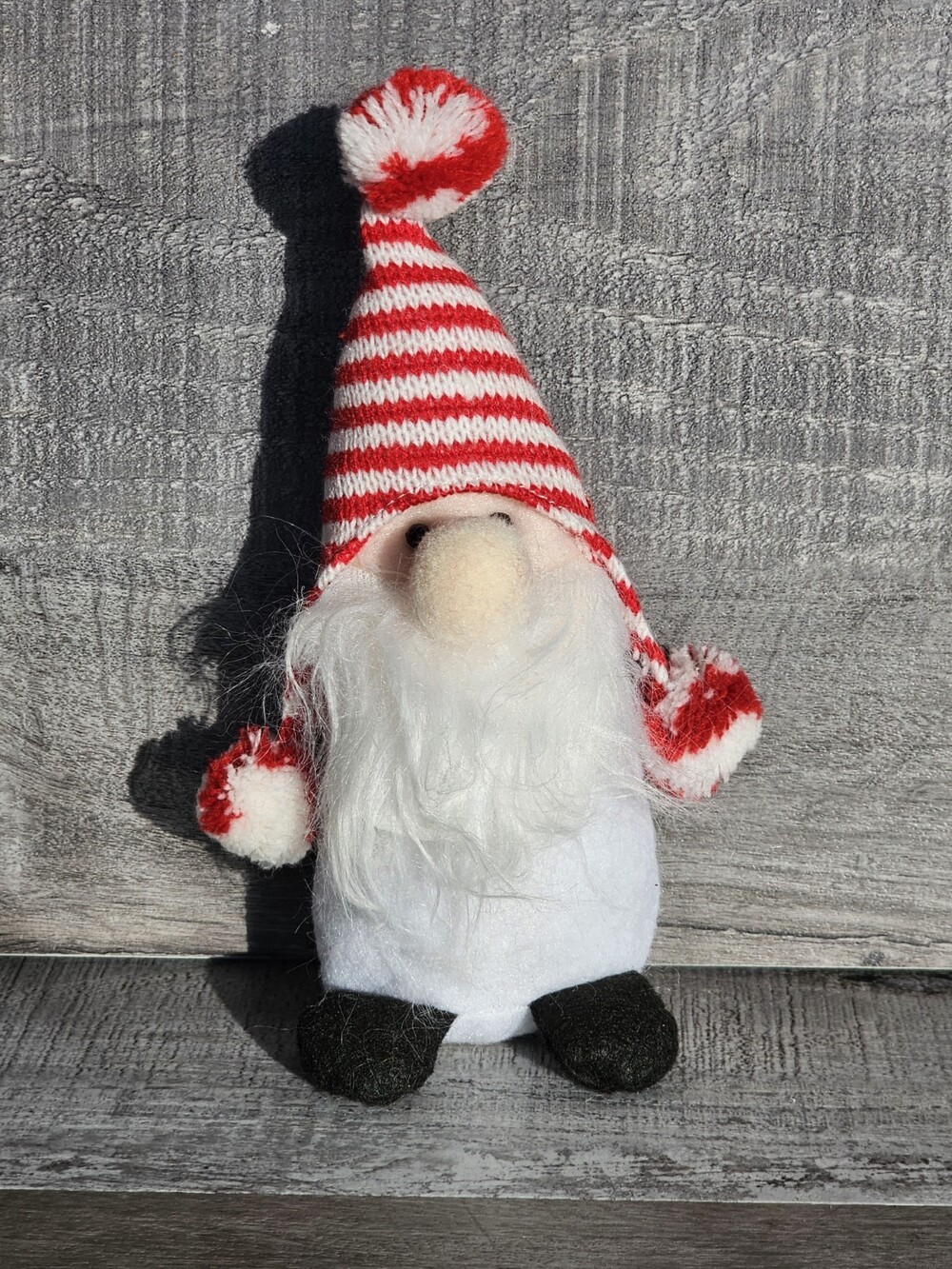 Plush Red Gnome Soft Stuffed Toy Decor Christmas Dwarf Beard Pose Hat Gift 8"
